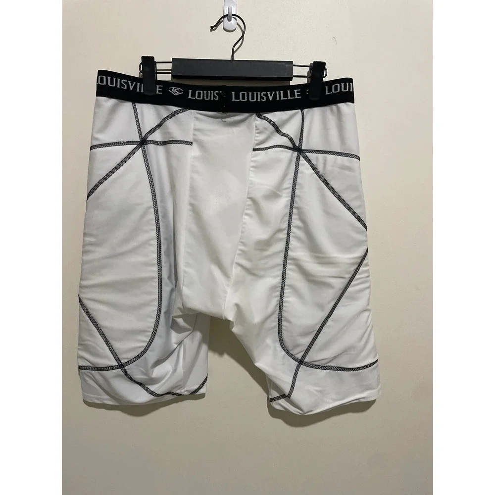 Louisville Slugger Mens White Compression Sliding Shorts Baseball Size XXL